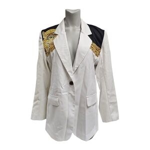 VTG 80s MJ Stevens golden leopard design jacket